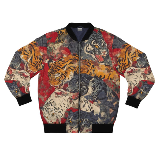 Wild Tiger Print Men's Bomber Jacket