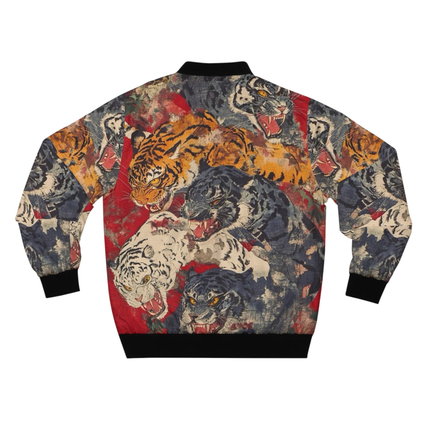 Wild Tiger Print Men's Bomber Jacket